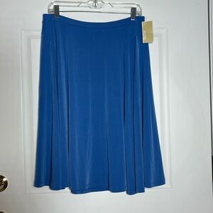 NWT Michael Michael Kors Crete Blue midi skirt Womens size Large